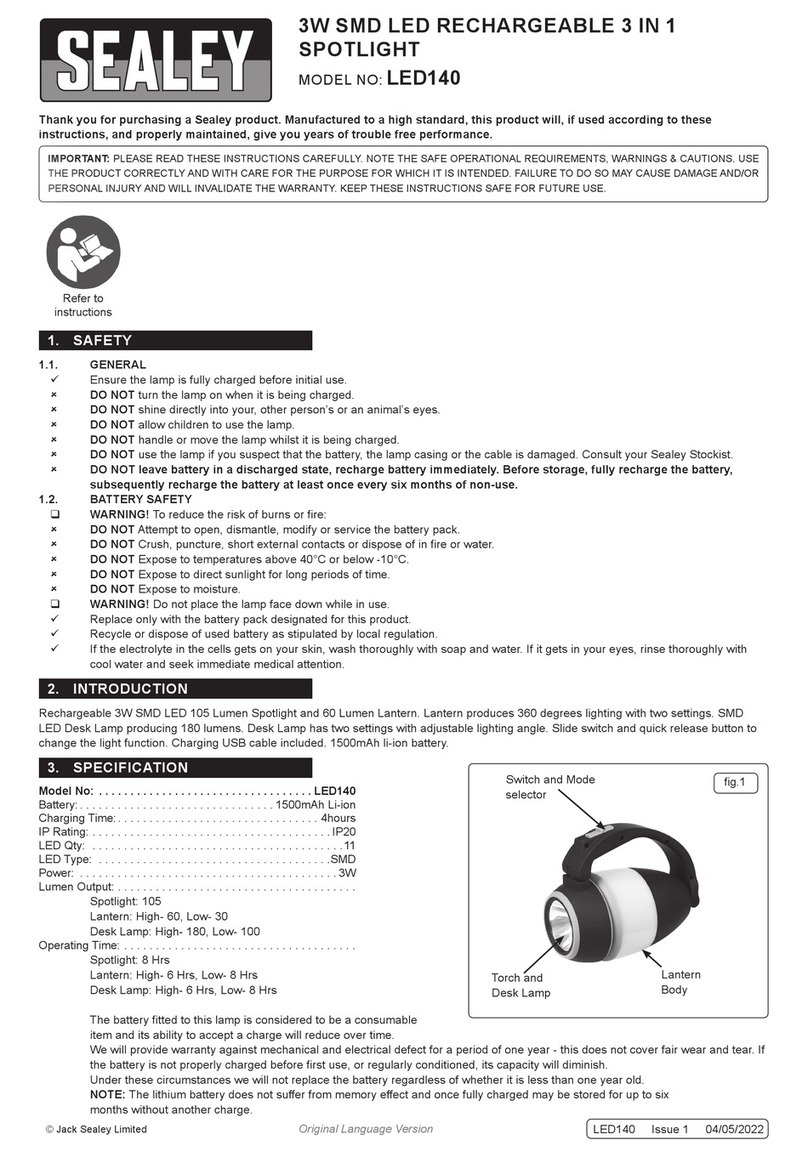 Sealey LED140 User manual Sealey LED140 User manual