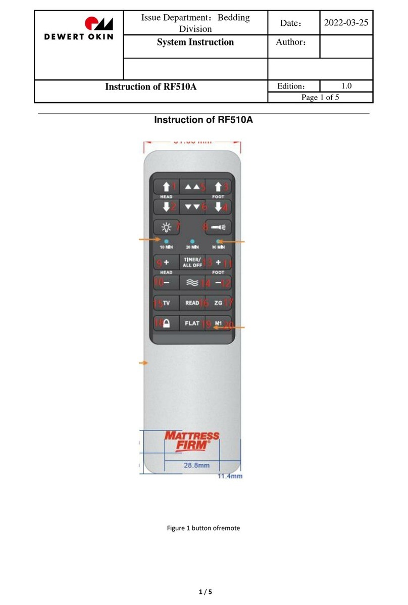 dewert okin Mattress FIRM RF510A User manual