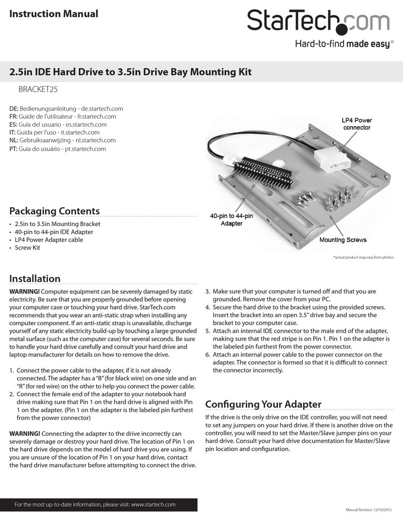 StarTech.com BRACKET25 User manual