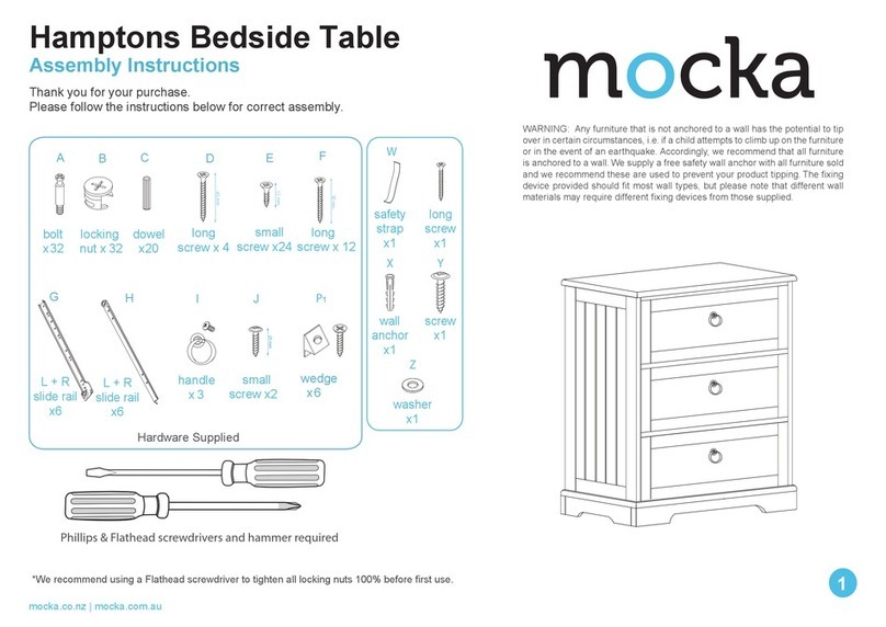Mocka Hamptons Bedside Table 40 mm User manual Mocka Hamptons Bedside Table 40 mm User manual