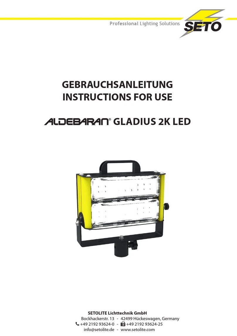 Seto ALDEBARAN GLADIUS 2K LED operating instructions Seto ALDEBARAN GLADIUS 2K LED operating instructions