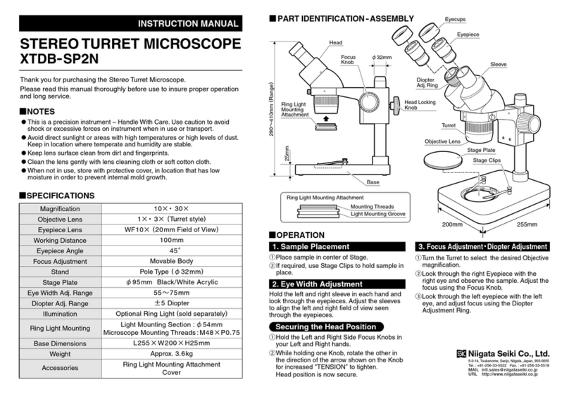 Niigata seiki XTDB-SP2N instruction manual