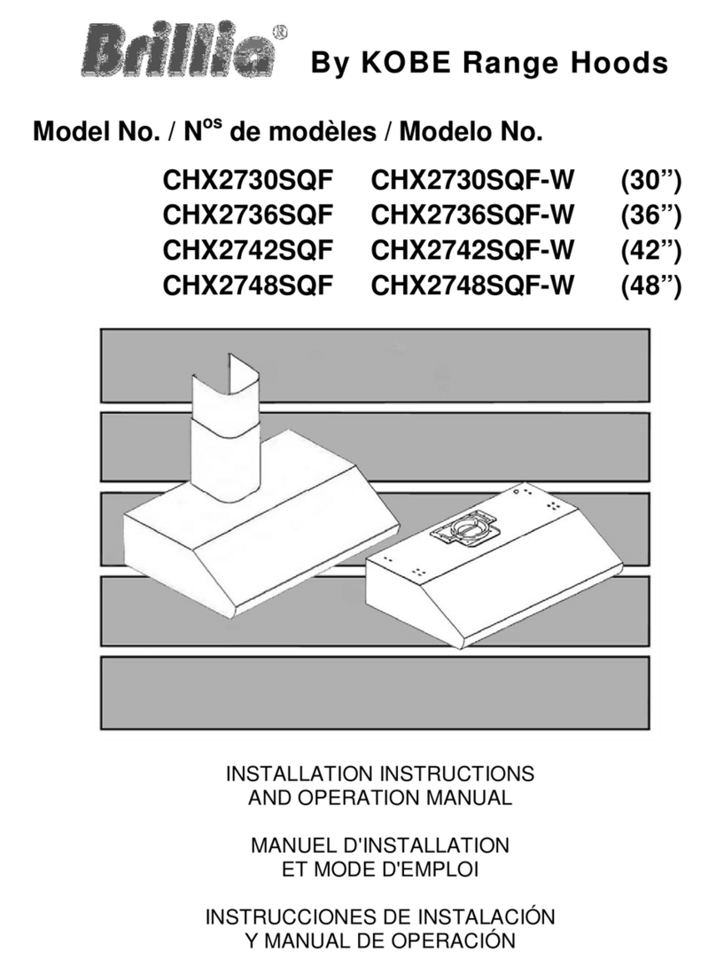 KOBE Brillia CHX2730SQF User manual