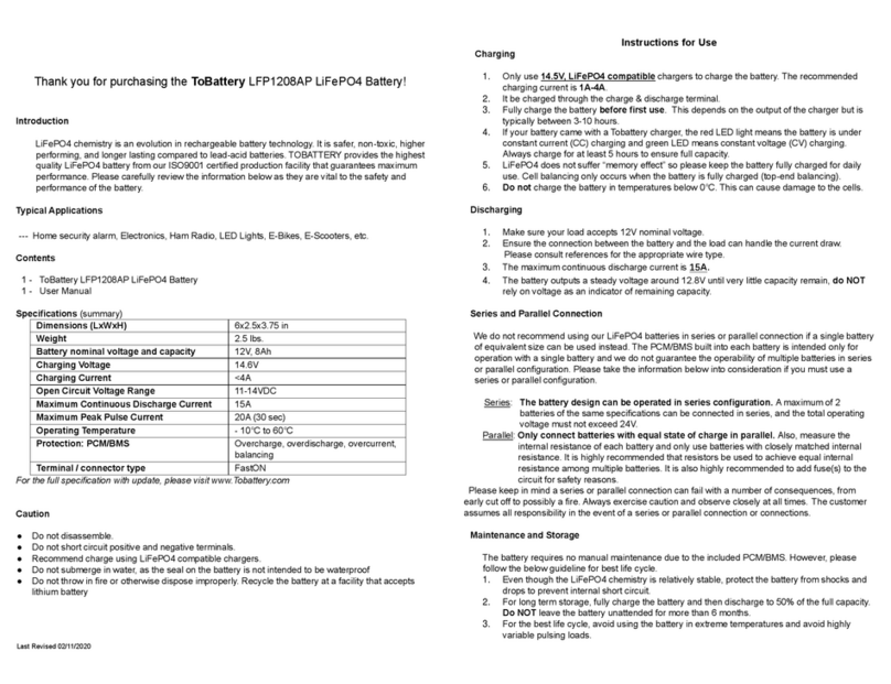 ToBattery LFP1208AP Instructions for use