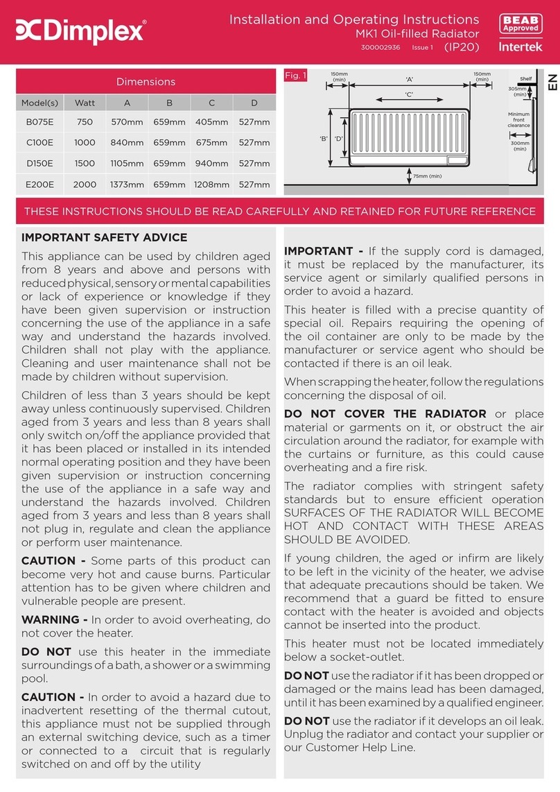 Dimplex B075E User manual Dimplex B075E User manual