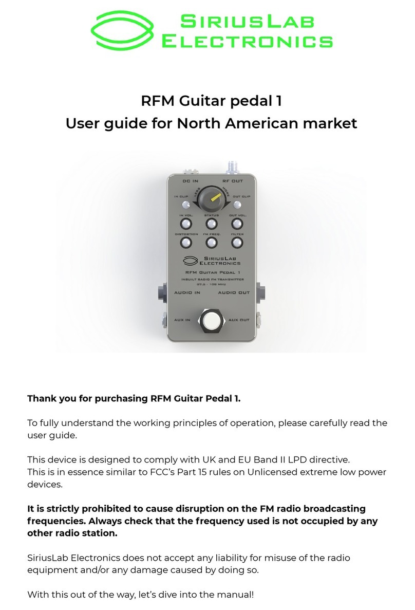 SiriusLab Electronics RFM Guitar pedal 1 user guide