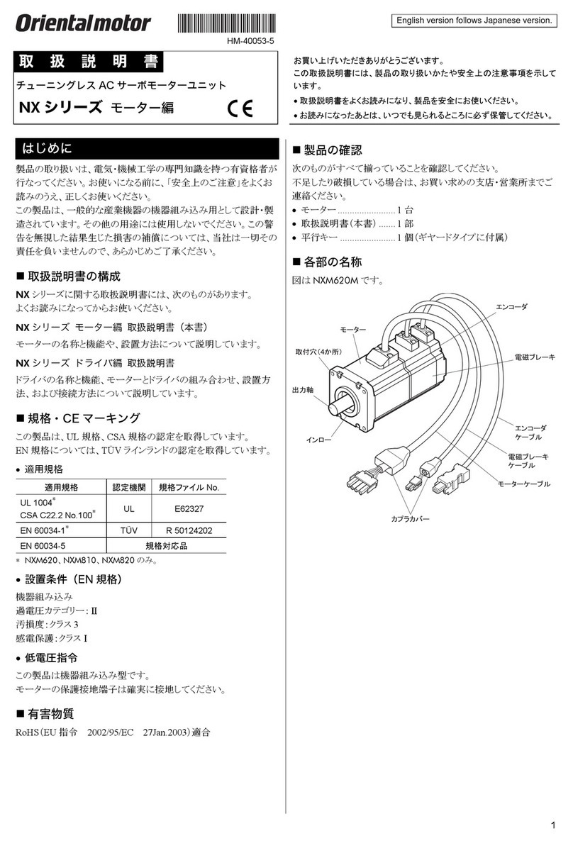 Oriental motor NX Series operating manual