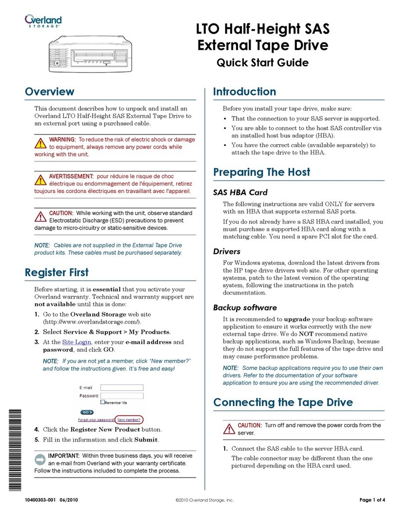 Overland Storage LTO-5 User manual