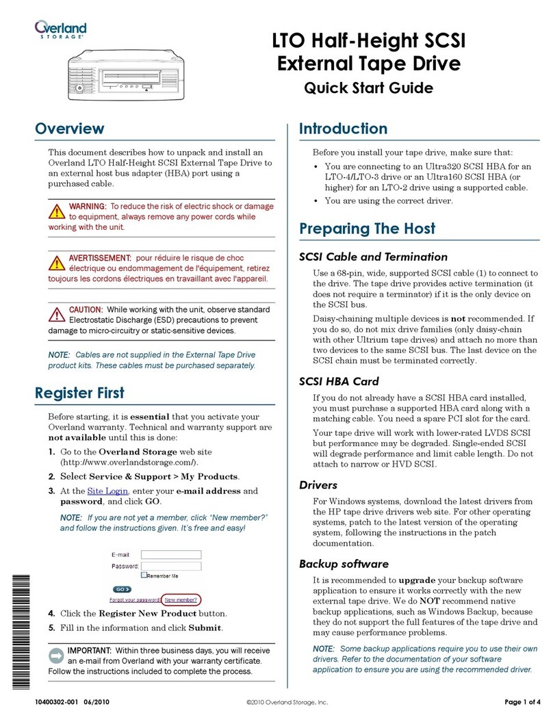 Overland Storage LTO-4 quick start guide