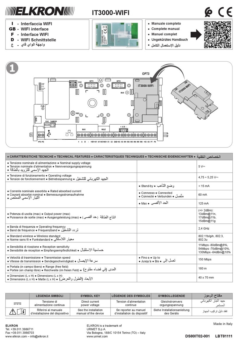 Elkron IT3000-WIFI manual