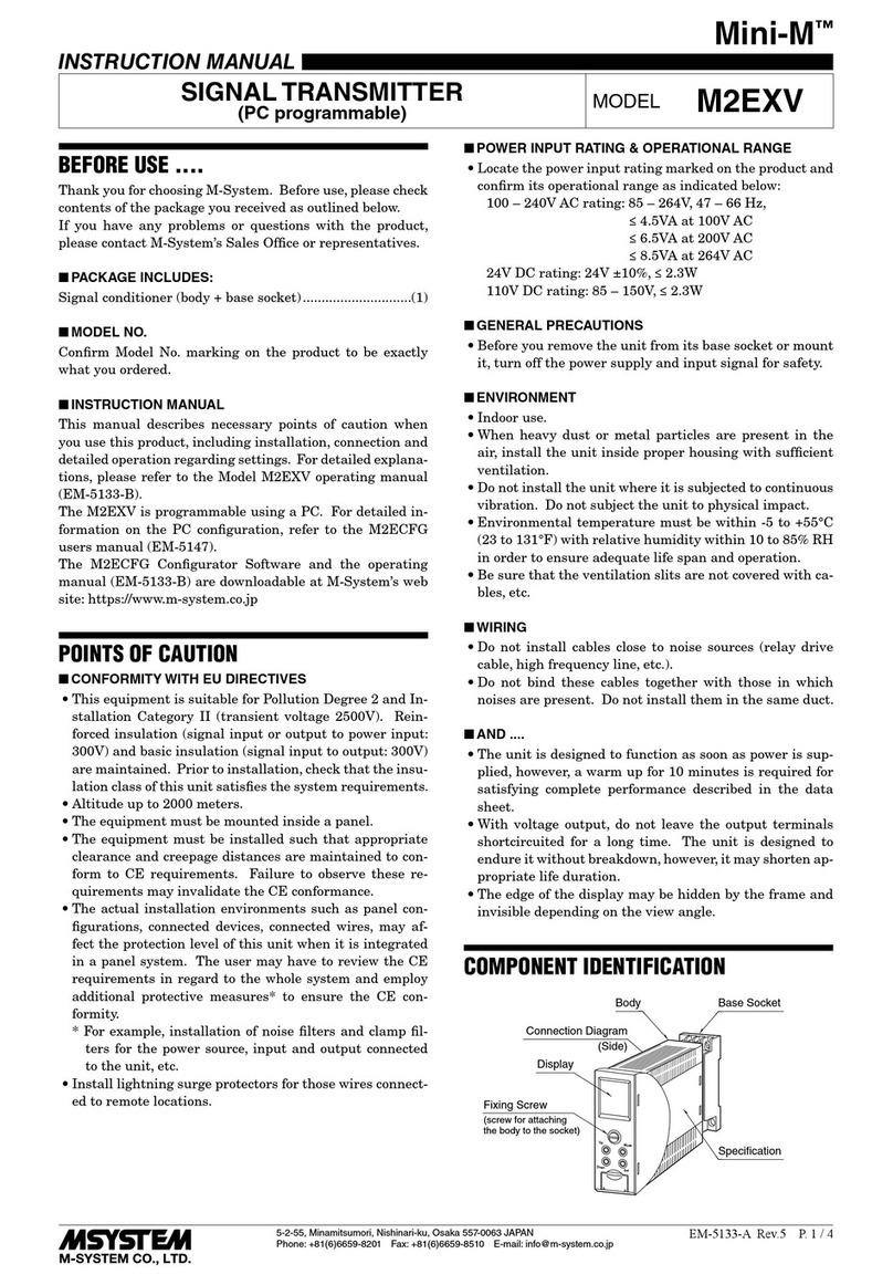 M-system M2EXV instruction manual