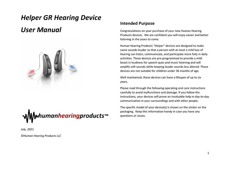 Human Hearing Products Helper GR user manual Human Hearing Products Helper GR user manual