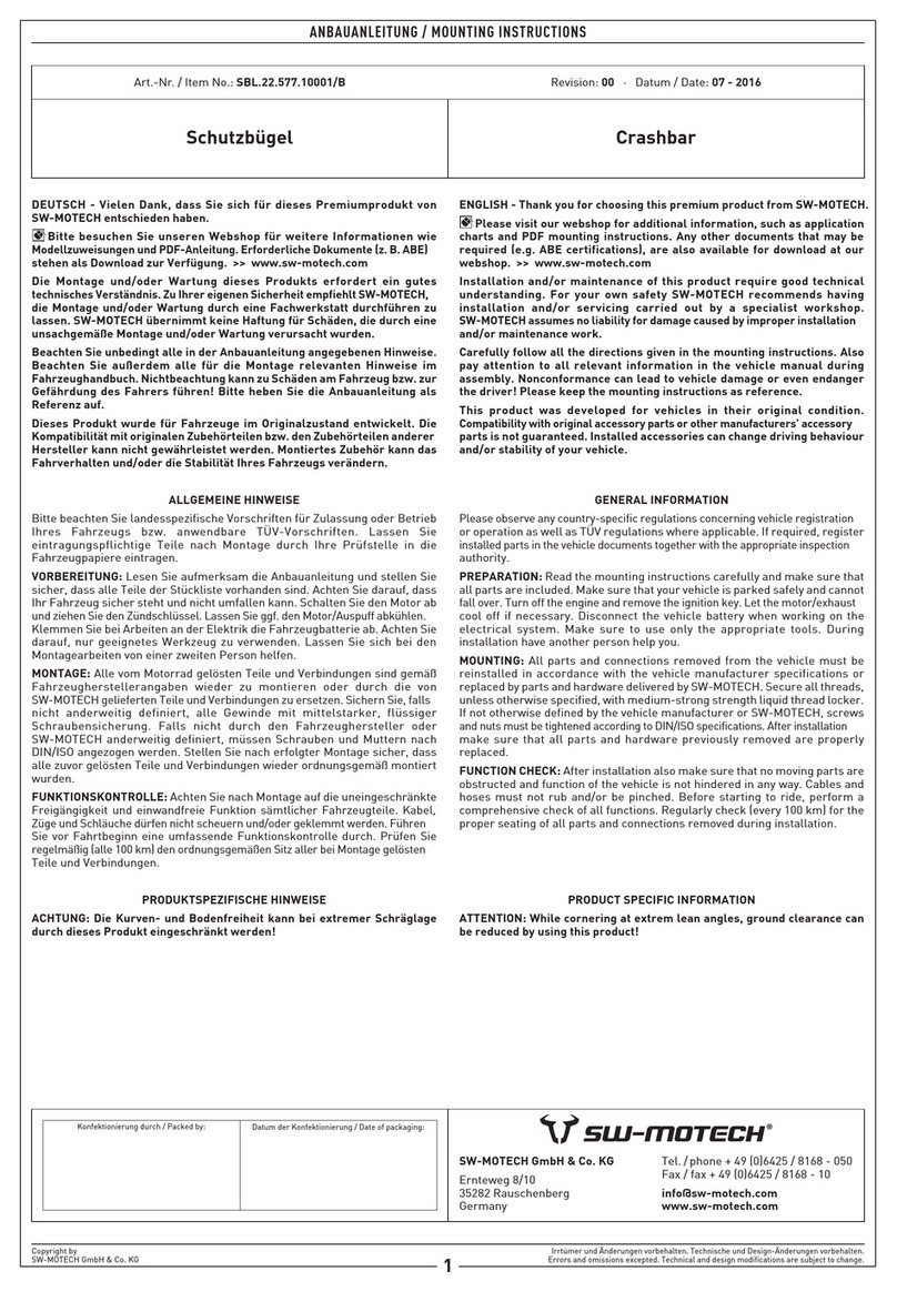 SW-Motech SBL.22.577.10001/B User manual