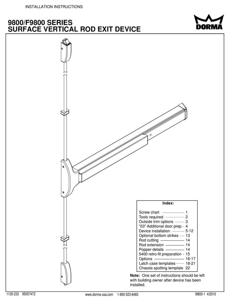 Dorma 9800 Series User manual