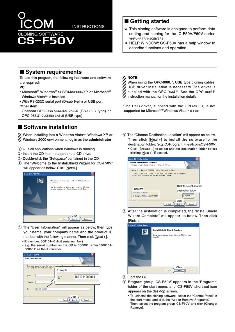 Icom CS-F50V User manual