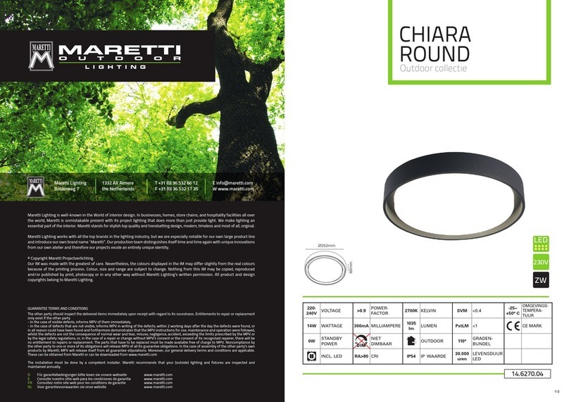 Maretti CHIARA ROUND quick start guide