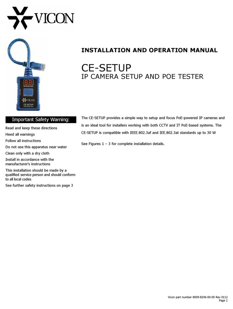 Vicon CE-SETUP Installation and operation manual