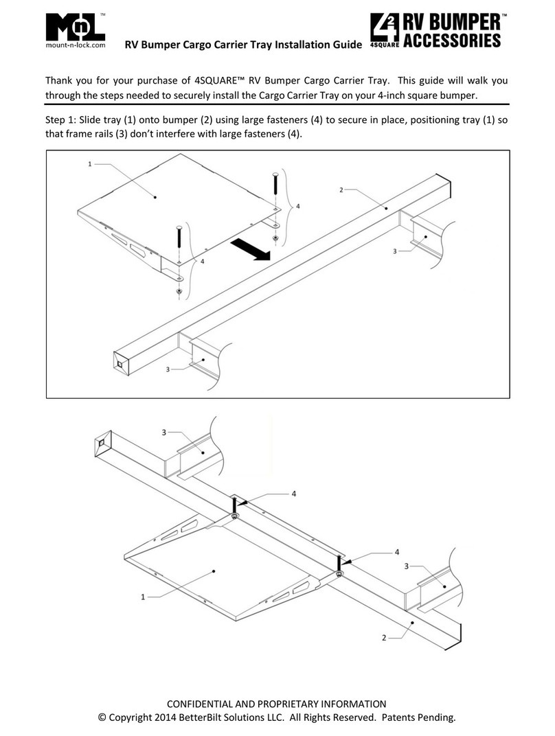 Mount-n-Lock 4SQUARE RV Bumper Cargo Carrier Tray installation guide Mount-n-Lock 4SQUARE RV Bumper Cargo Carrier Tray installation guide