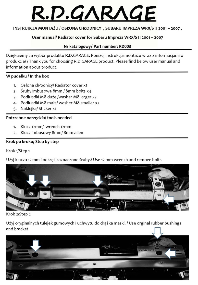 R.D.GARAGE RD003 user manual