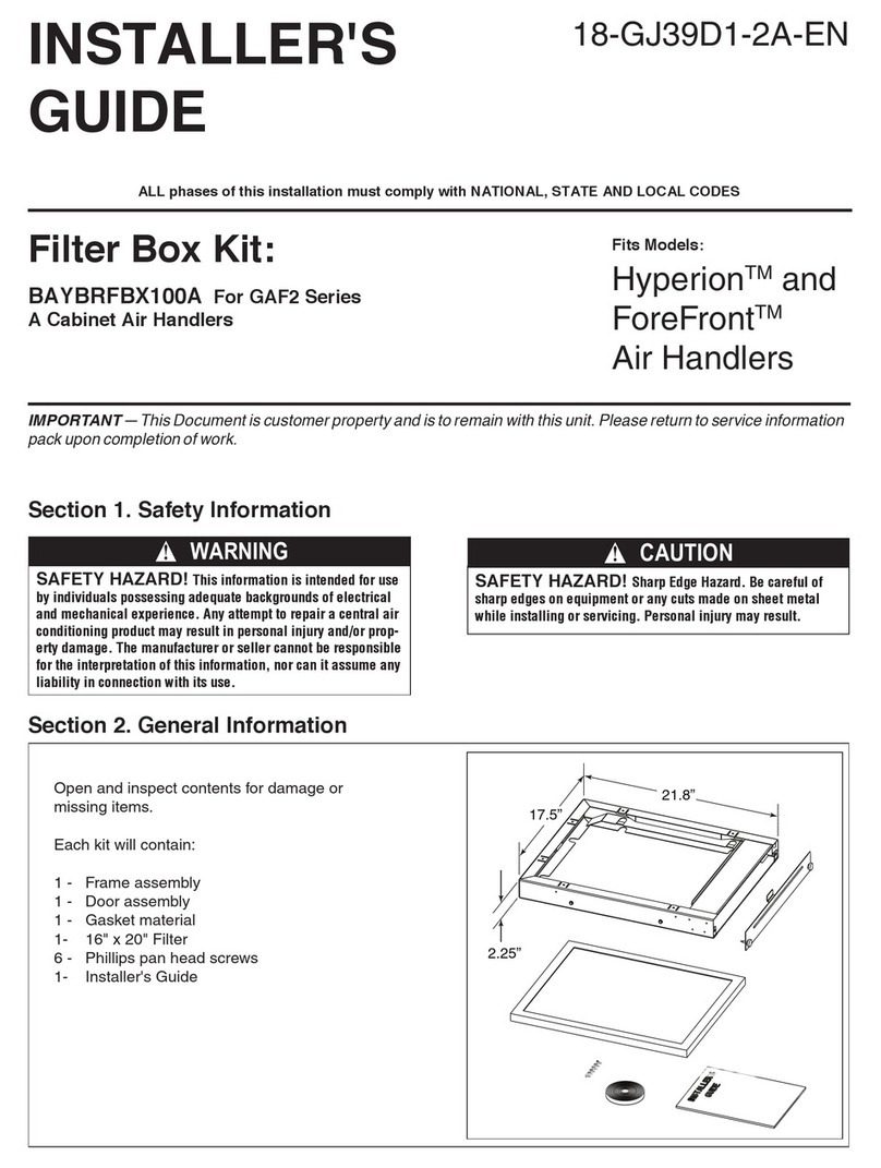 Trane BAYBRFBX100A Installer's guide