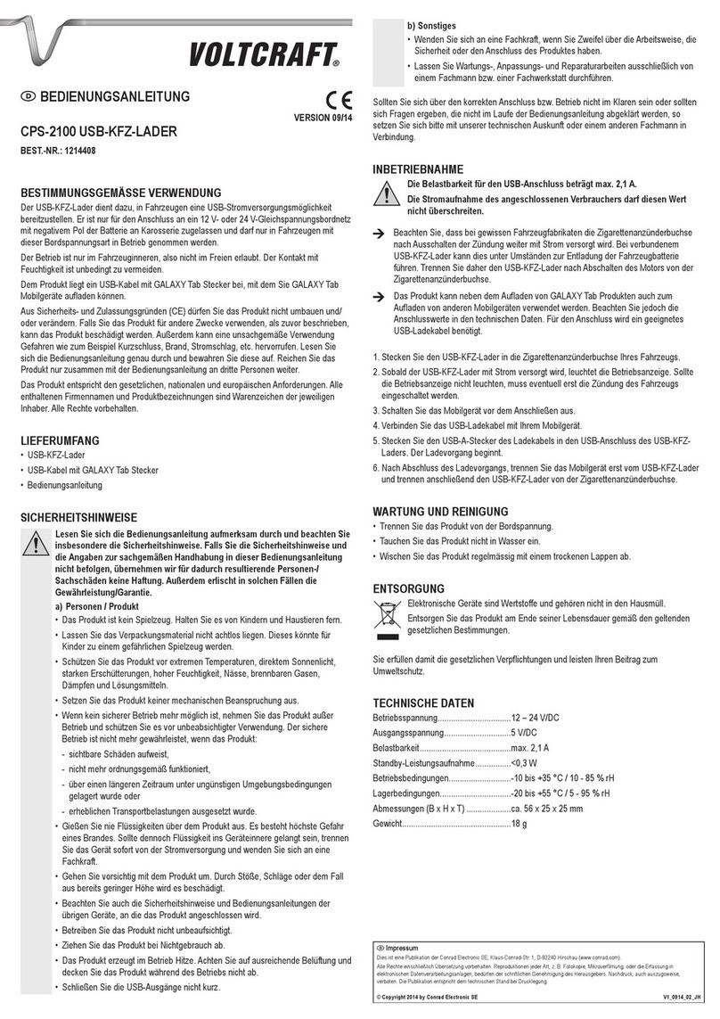 VOLTCRAFT CPS-2100 operating instructions