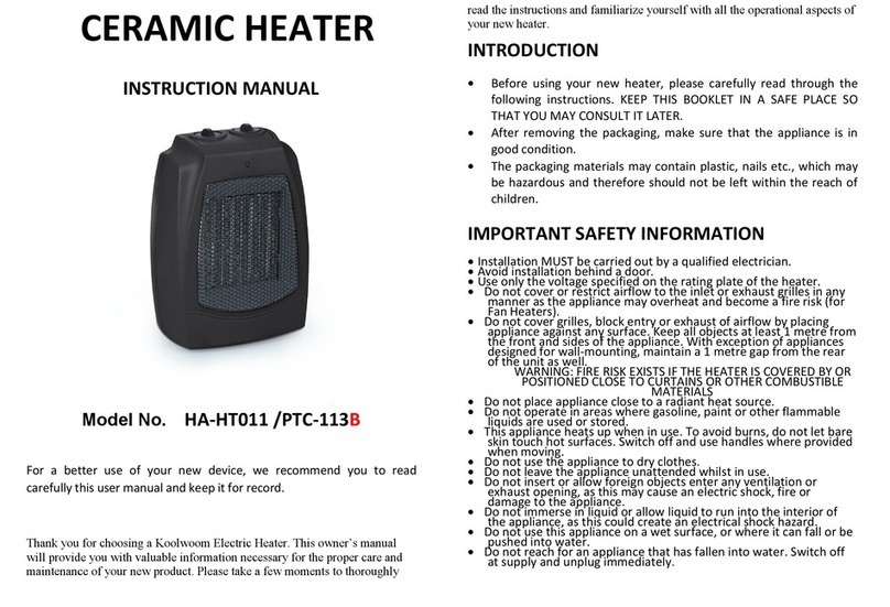 KoolWoom HA-HT011 instruction manual