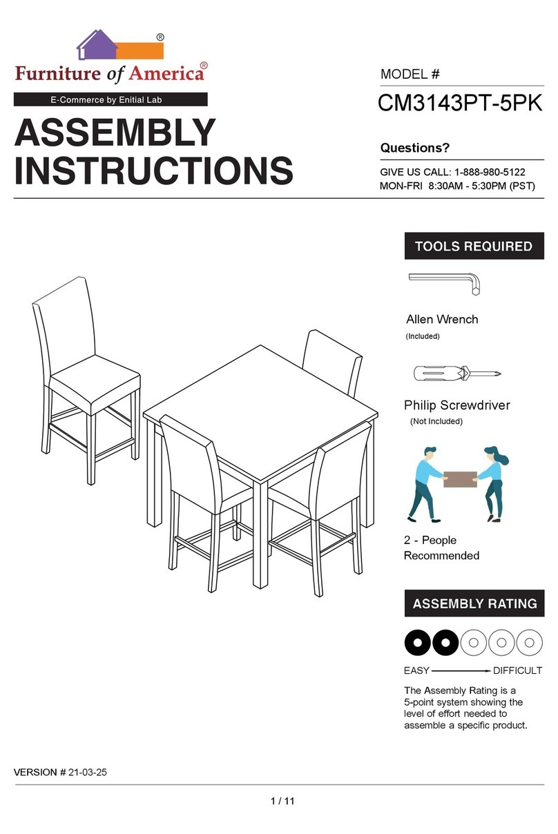 Furniture of America CM3143PT-5PK Assembly instructions