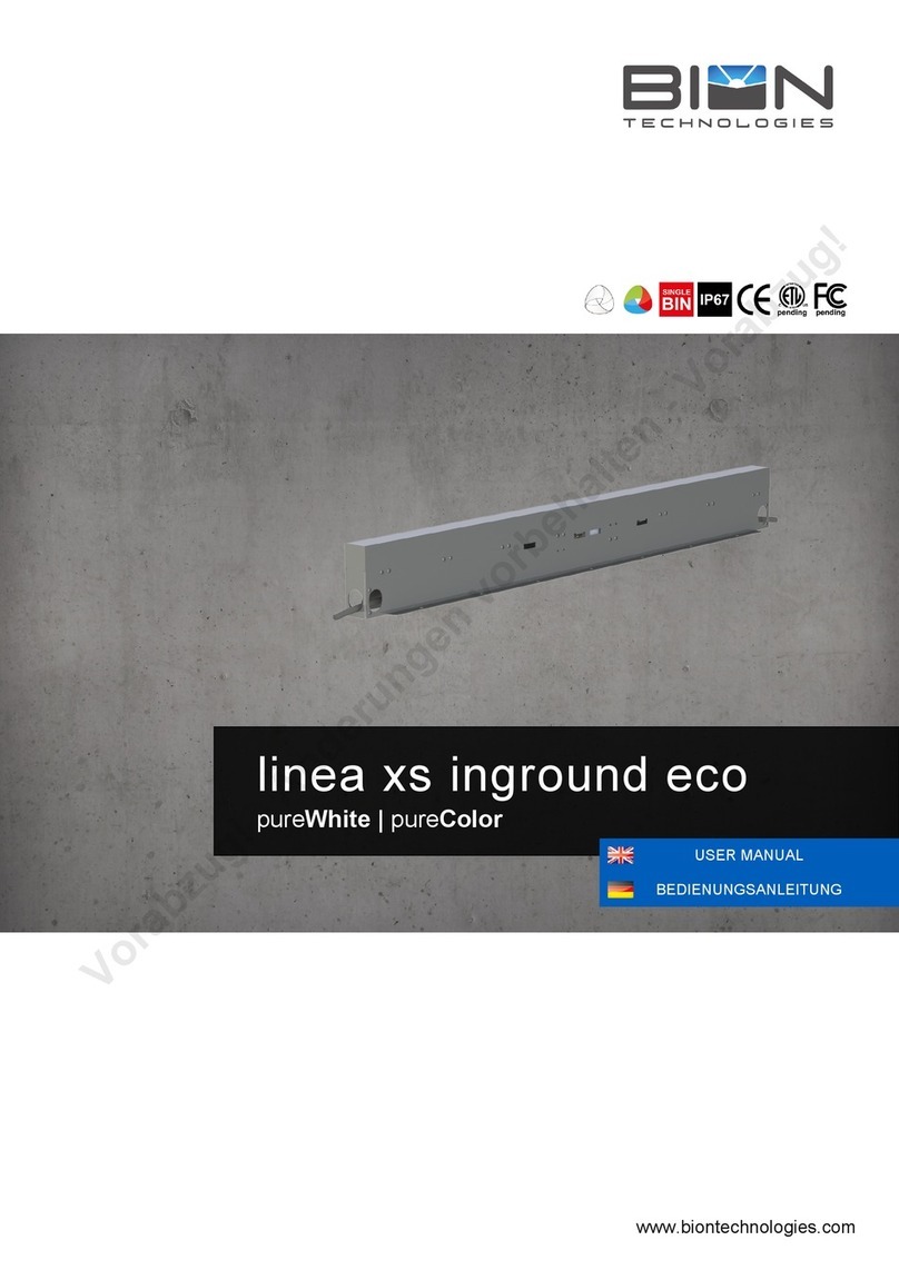BION TECHNOLOGIES linea xs inground eco User manual BION TECHNOLOGIES linea xs inground eco User manual