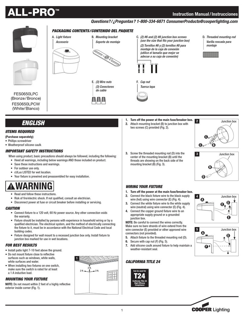 Cooper Lighting All-Pro FES0650LPCW User manual Cooper Lighting All-Pro FES0650LPCW User manual