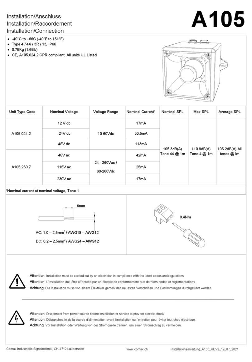 Comax A105 Series User manual