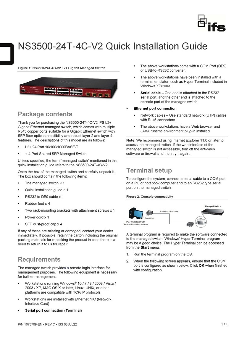 ifs NS3500-24T-4C-V2 Quick installation guide