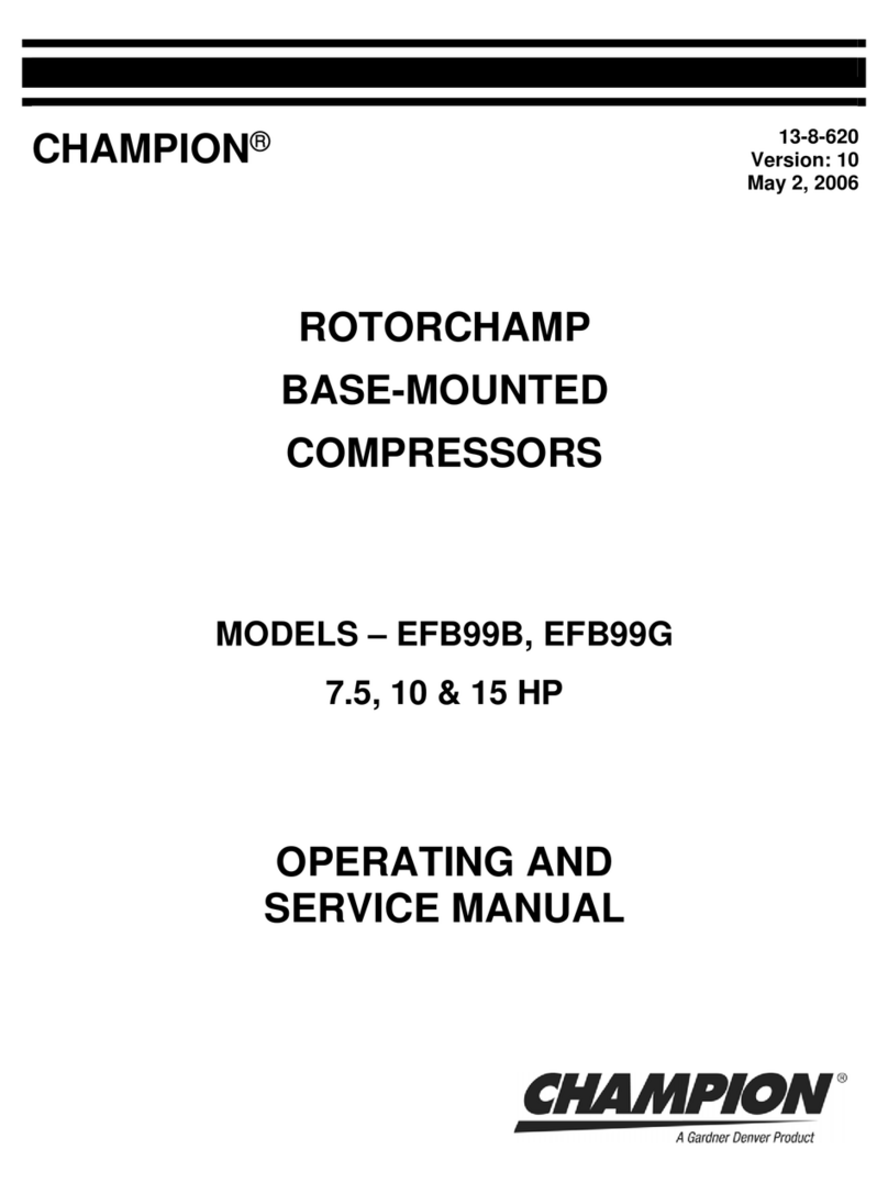 Gardner Denver CHAMPION ROTORCHAMP EFB99B Operating and service manual