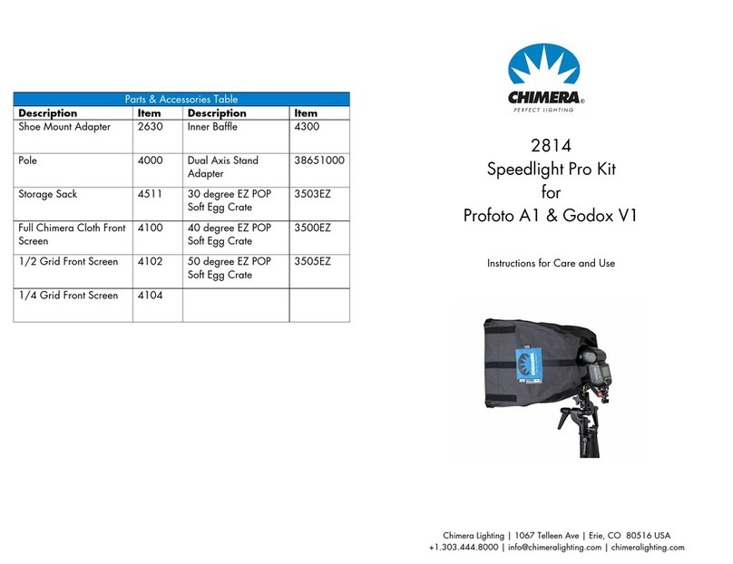 Chimera Speedlight Pro Kit 2814 Instructions for care and use