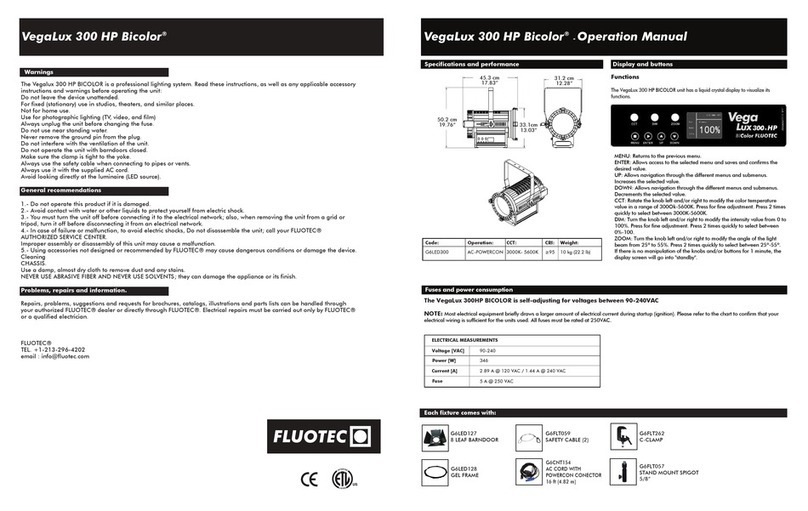 Fluotec VegaLux 300 HP Bicolor Operation manual
