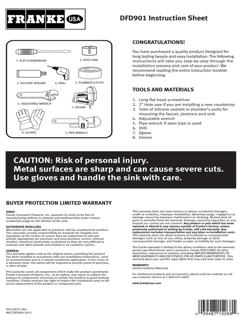 Franke DFD901 instruction sheet