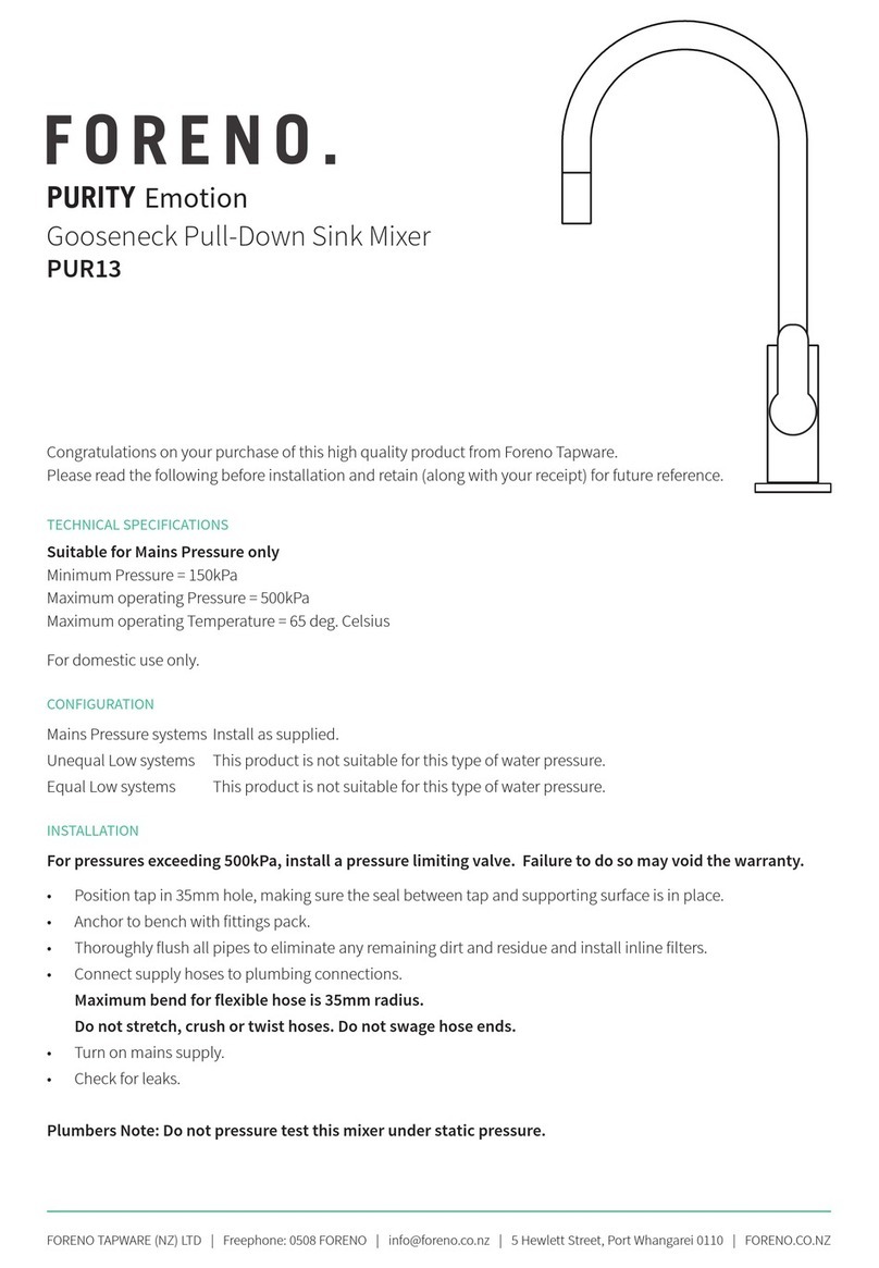 FORENO PURITY PUR13 quick start guide