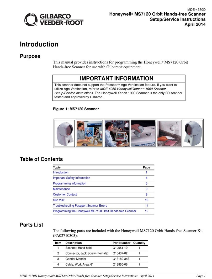 GILBARCO VEEDER-ROOT Honeywell MS7120 User manual