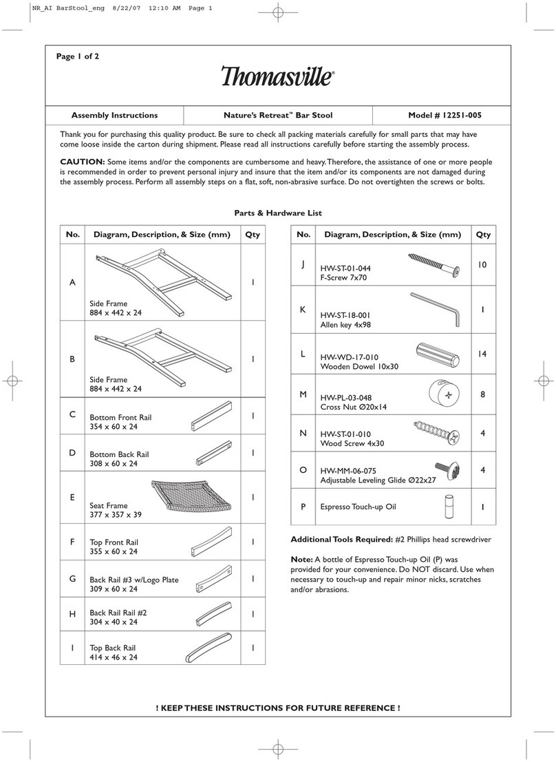 Thomasville Nature's Retreat 12251-005 Assembly instructions