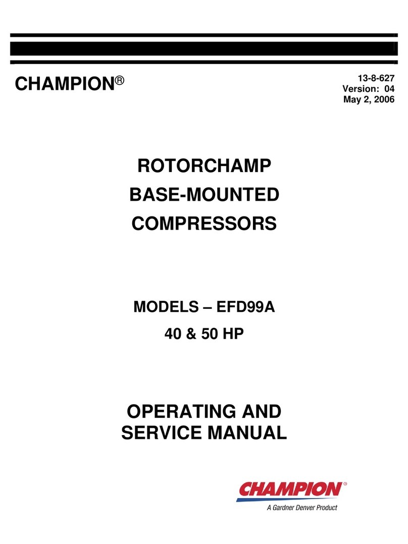 Gardner Denver Champion ROTORCHAMP EFD99A Operating and service manual