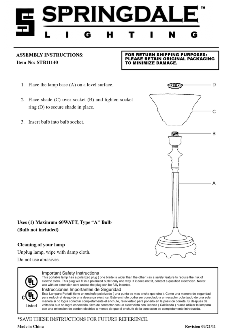 Springdale Lighting STB11140 User manual Springdale Lighting STB11140 User manual