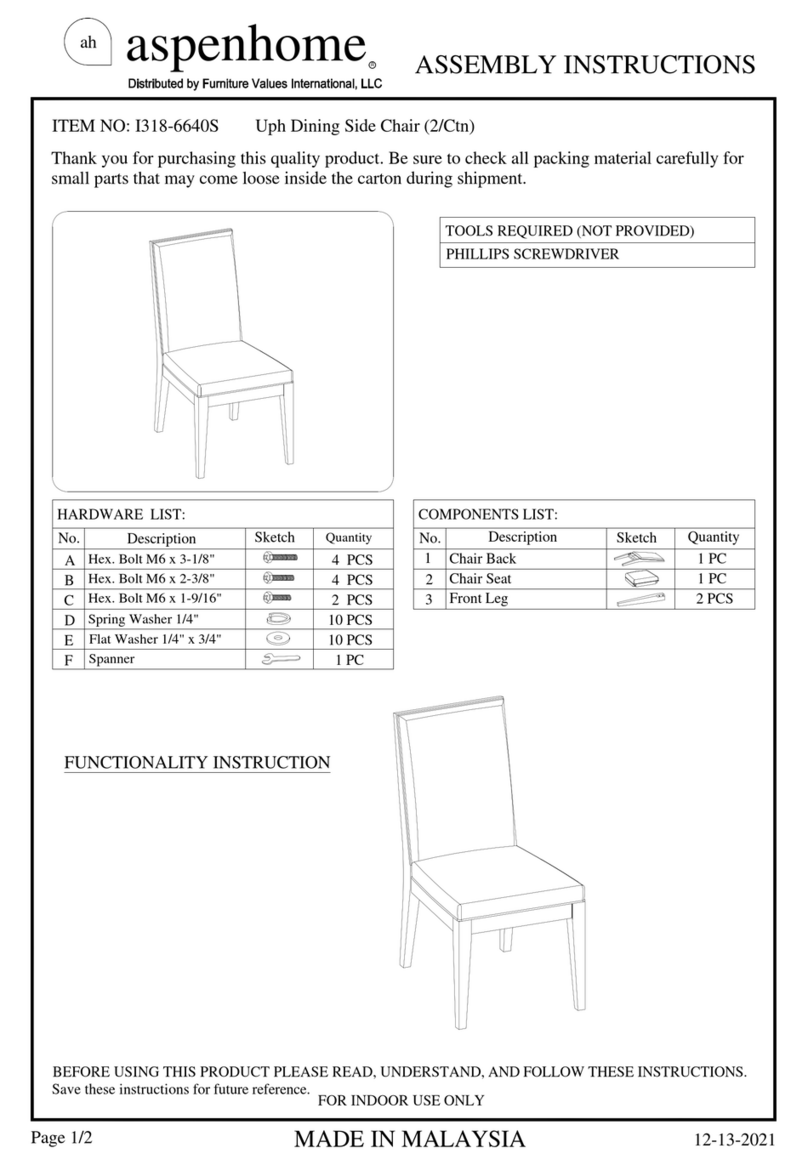 Furniture Values International aspenhome I318-6640S Assembly instructions
