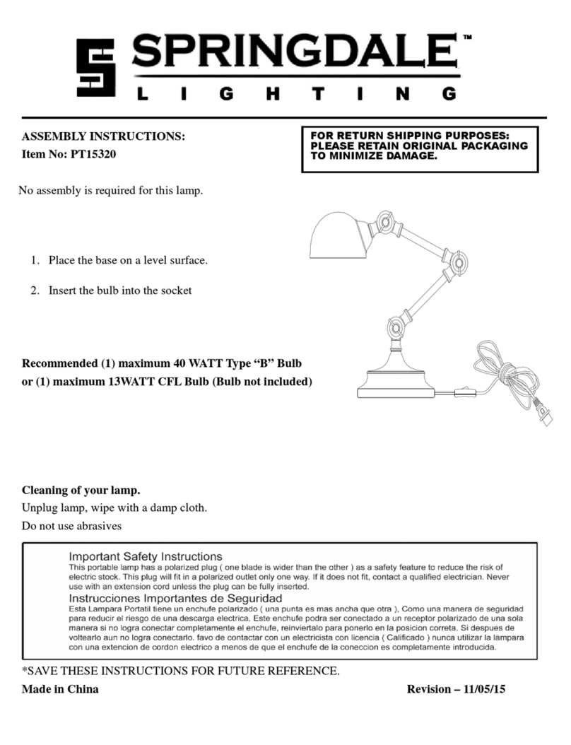 Springdale Lighting PT15320 Assembly instructions