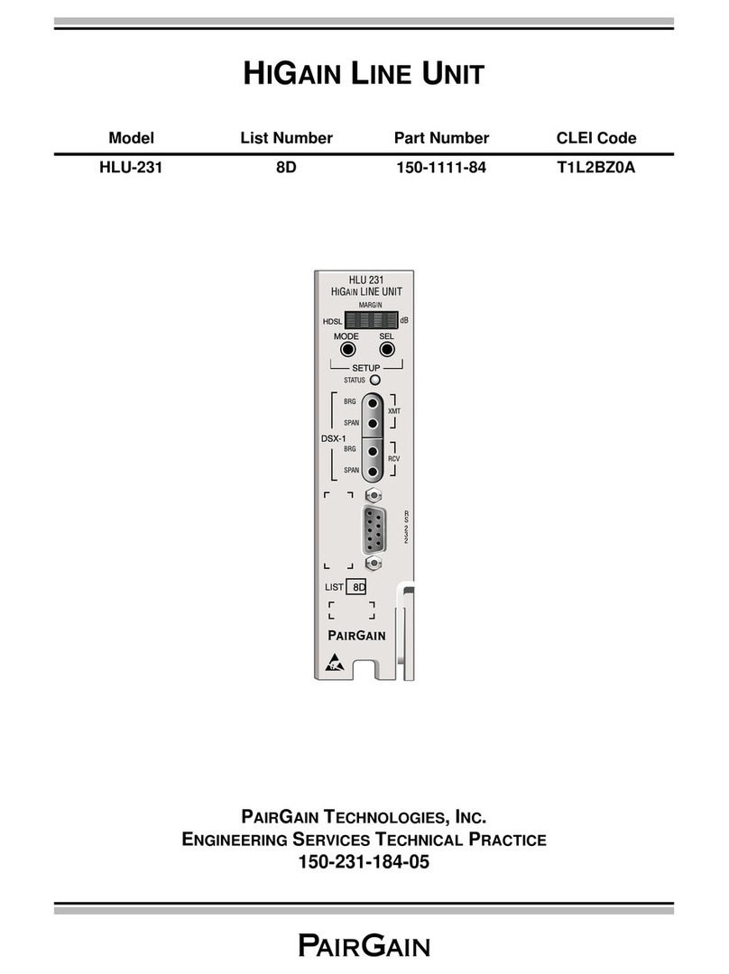PairGain T1L2BZ0A manual
