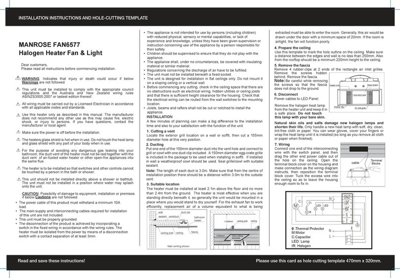 SImx MANROSE FAN6577 installation instructions