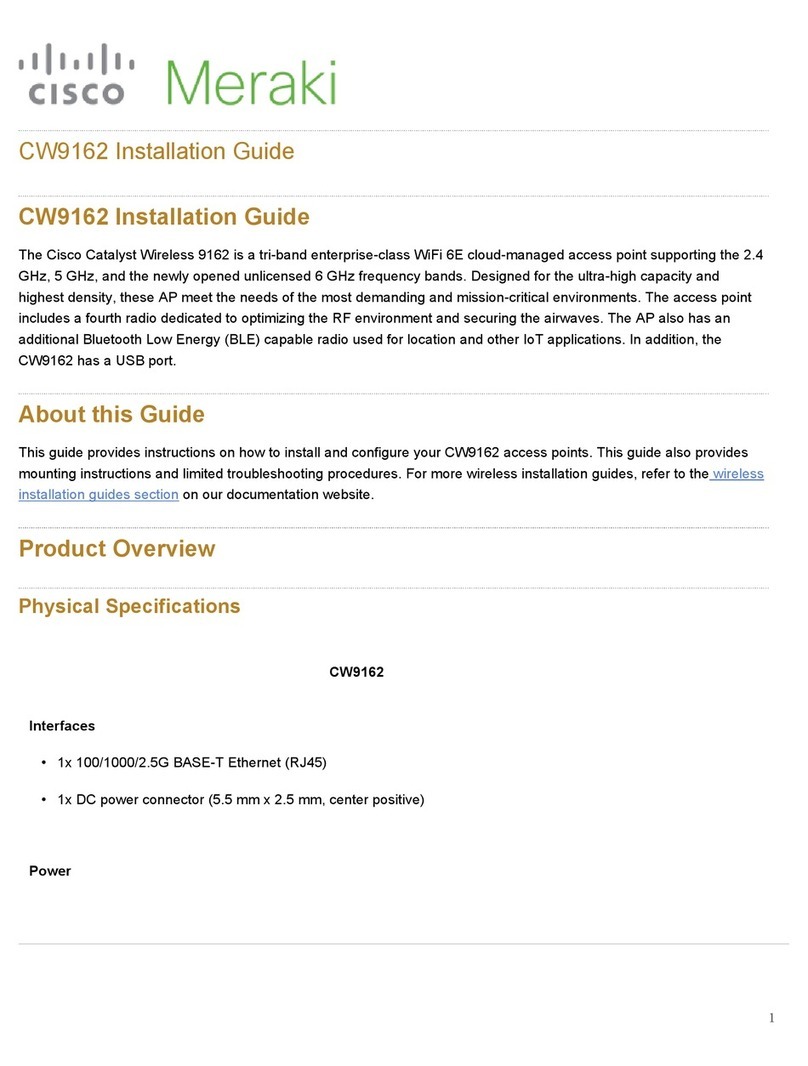 Cisco MERAKI CW9162 installation guide