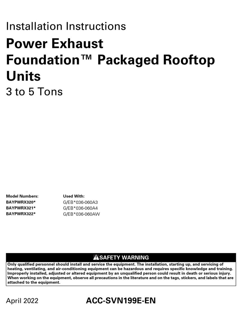 Trane Power Exhaust Foundation BAYPWRX320 User manual