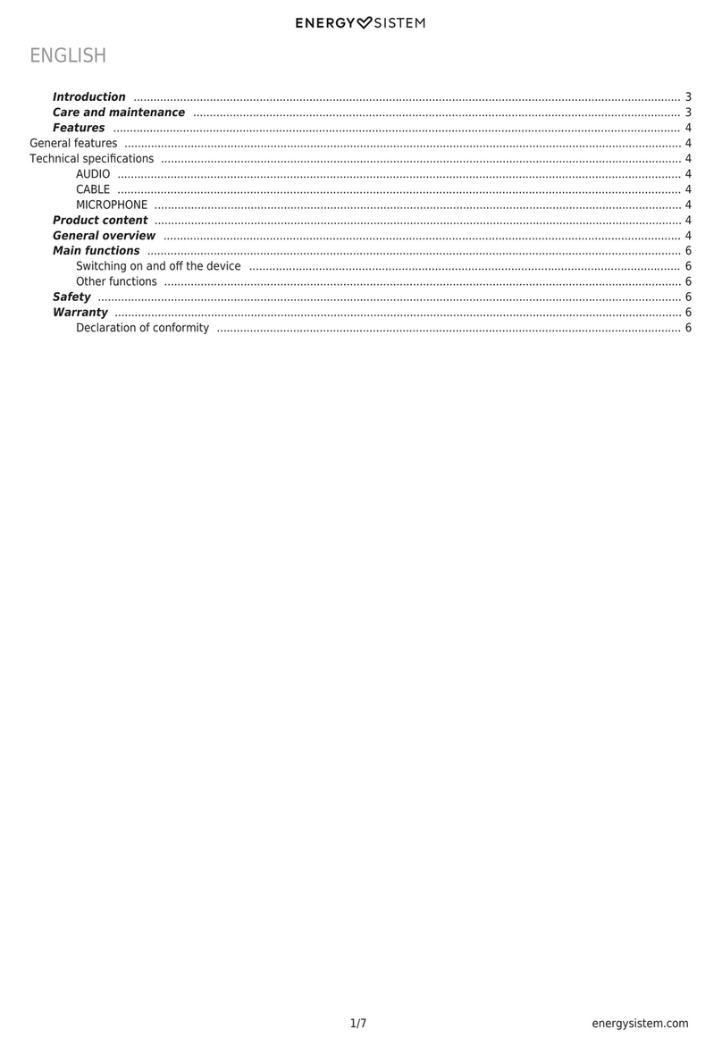 ENERGY SISTEM ESG1 DUAL DRIVER User manual