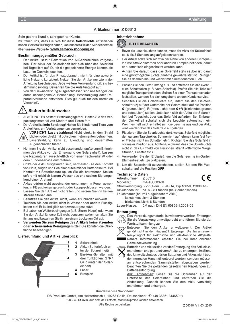 DS Produkte GA-TS0003-04 instructions