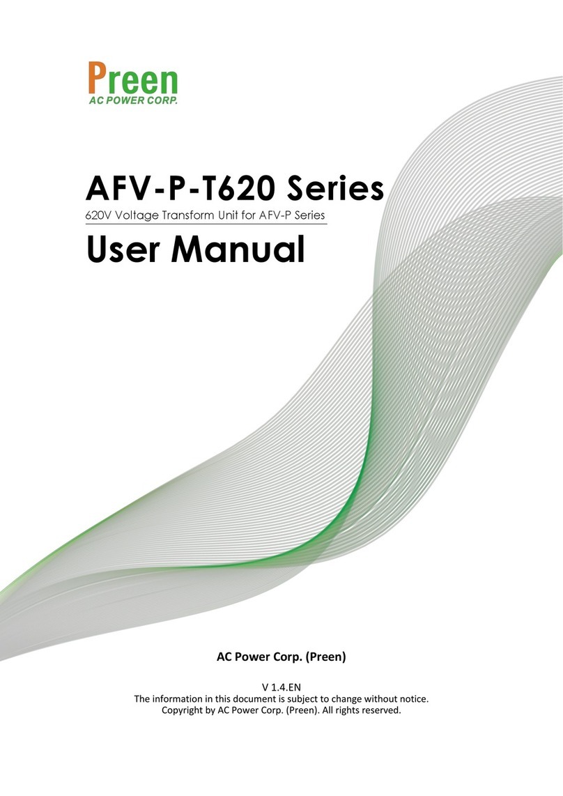 Preen AFV-P-T620 Series User manual