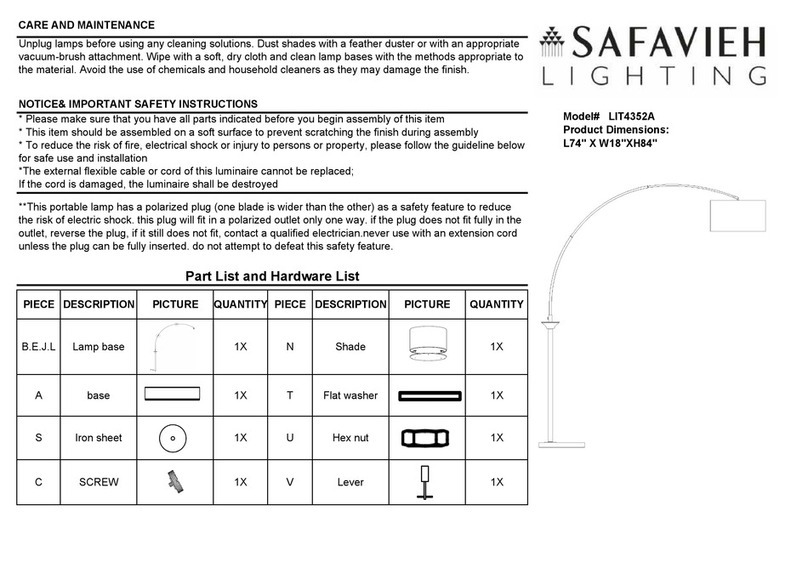 Safavieh Lighting LIT4352A instructions